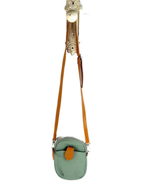 DIVINA FIRENZE Crossbody "Amanda" Pebbled Italian Leather Grape Leaf Green